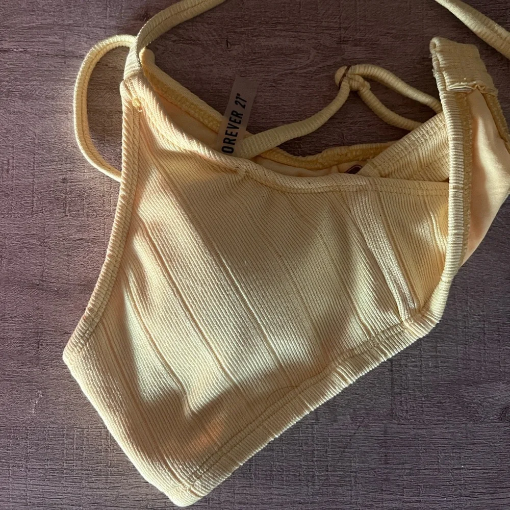 Yellow Ribbed Bikini Top - Picture 3 of 3